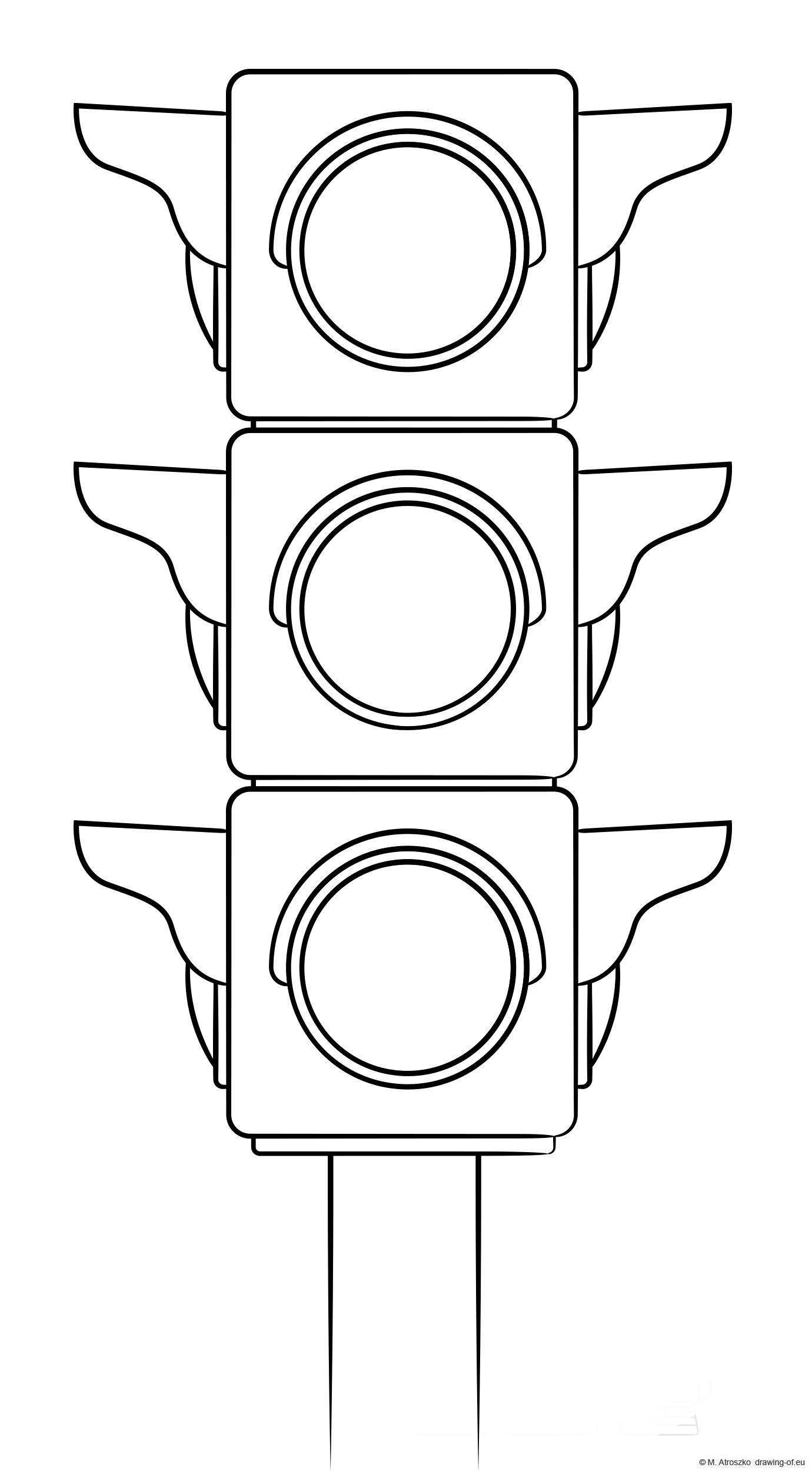 Traffic light coloring page â line art illustrations