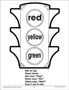 Traffic light and color poem using three colors printable coloring pages traffic light coloring pages traffic light sign