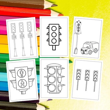 Teaching road safety printable traffic light symbols to color tpt