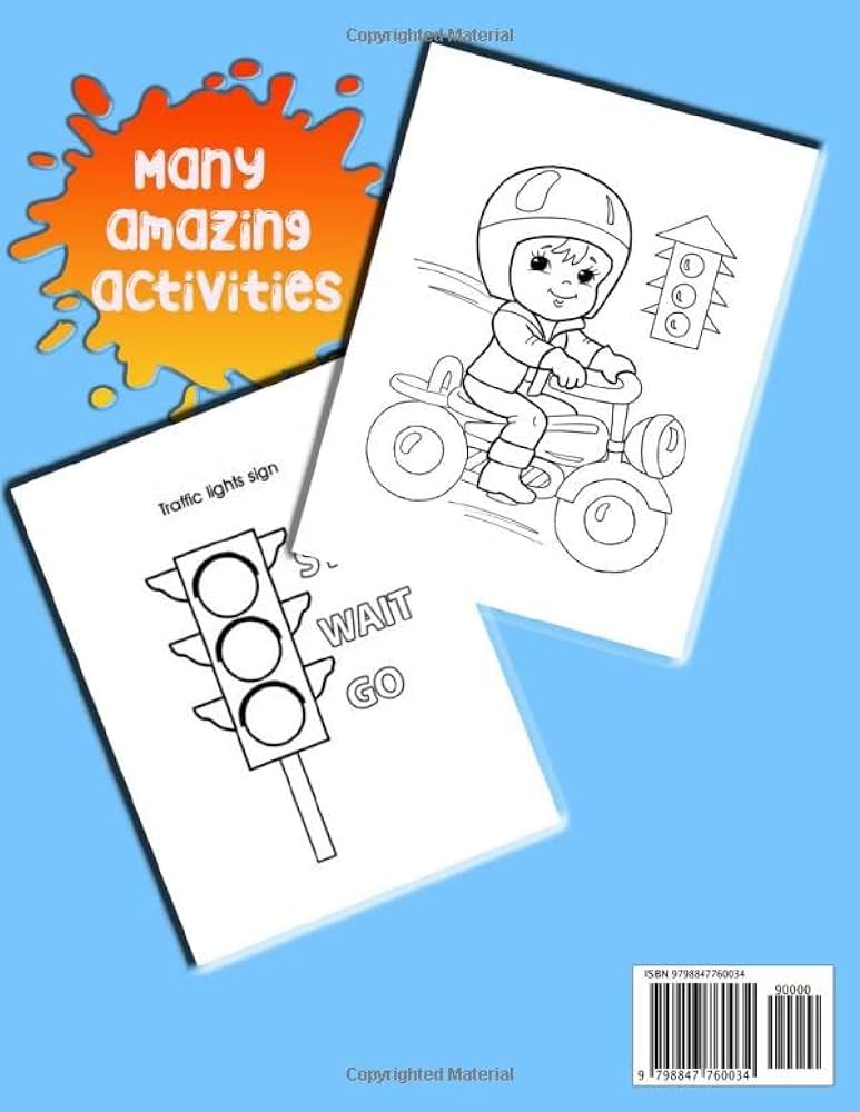 Traffic sign activity coloring book for kids appealing activities and brain games of traffic sign for toddlers to encourage creativity and learn sympols learn traffic signs play books