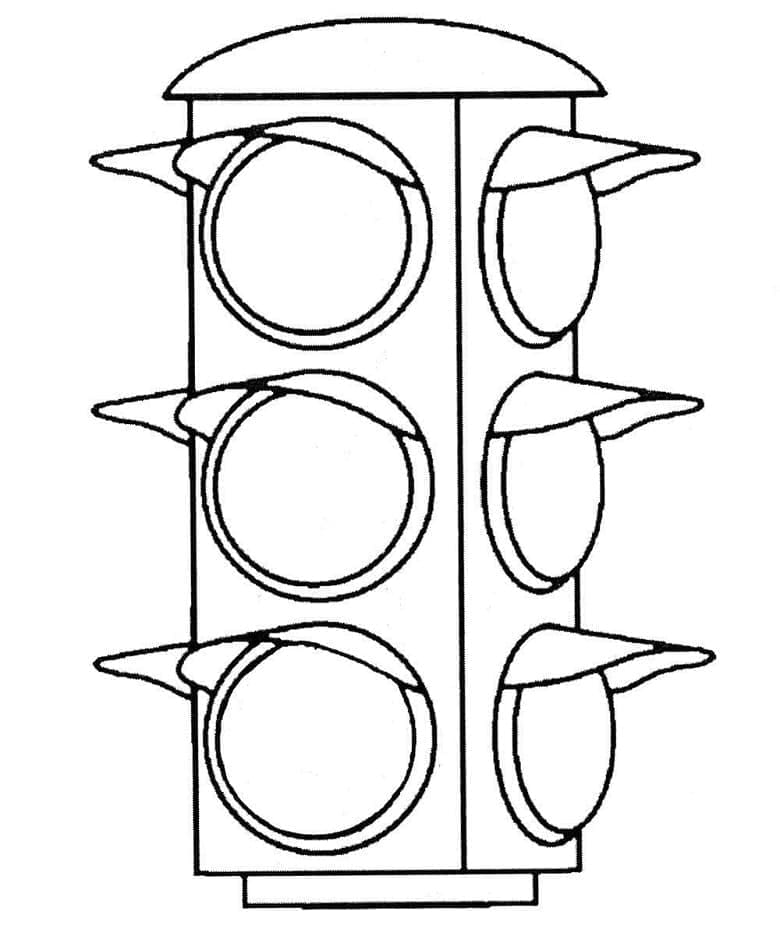 Traffic light image coloring page