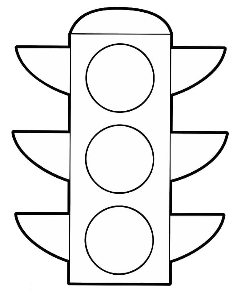 Simple traffic light coloring page