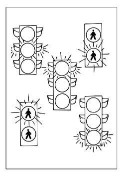 Teaching road safety printable traffic light symbols to color tpt