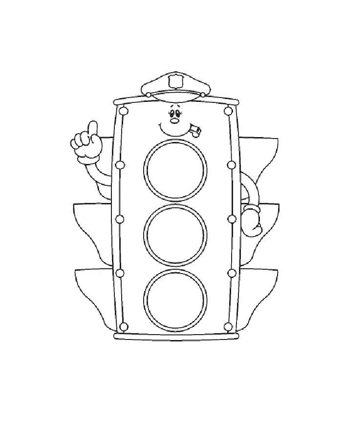 Online coloring pages coloring page traffic police traffic light download print coloring page