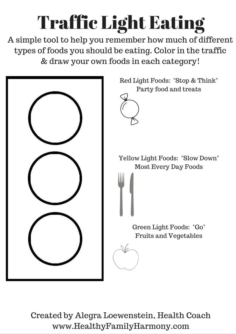 Traffic light eating coloring page