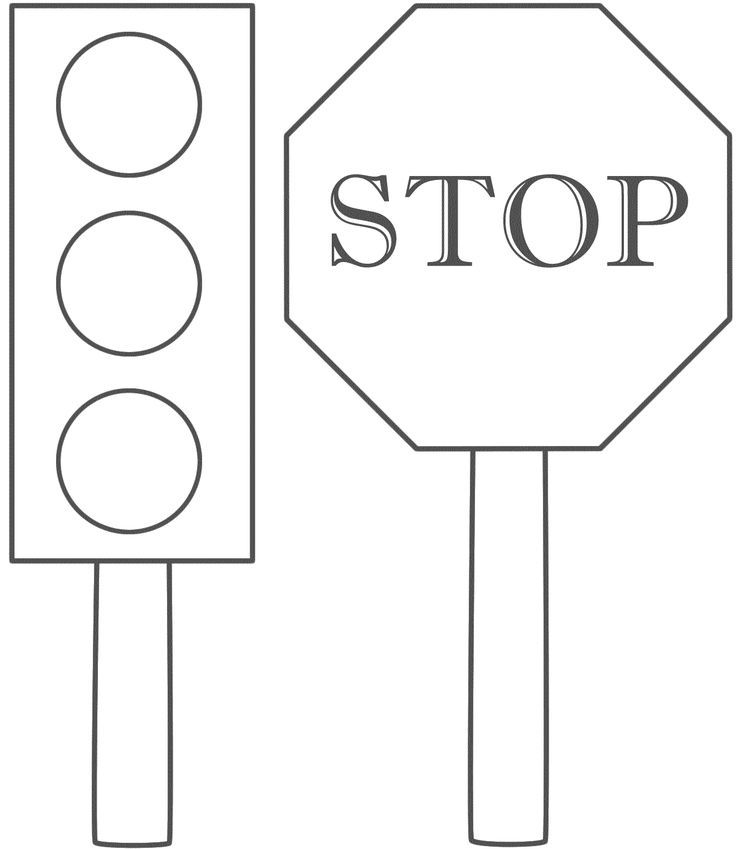 Traffic lights stop sign coloring page kindergarten coloring pages preschool coloring pages traffic light