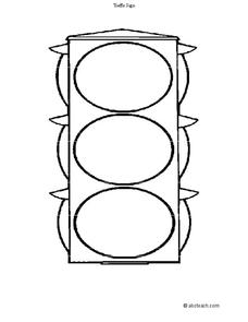 Traffic light worksheet for kindergarten