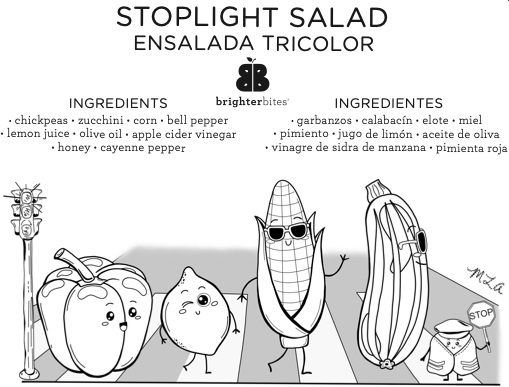 Stoplight salad coloring sheet