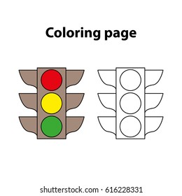 Hundred coloring pages traffic lights royalty