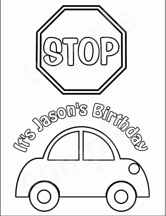 Stop sign coloring page