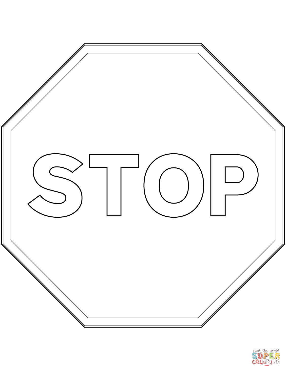 Stop sign in spain coloring page free printable coloring pages