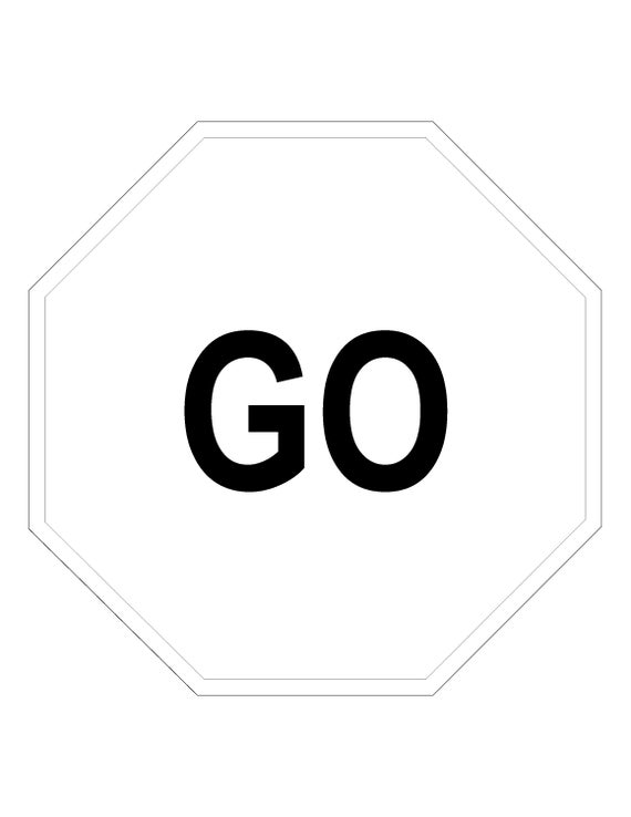 Stop go printable sign coloring page