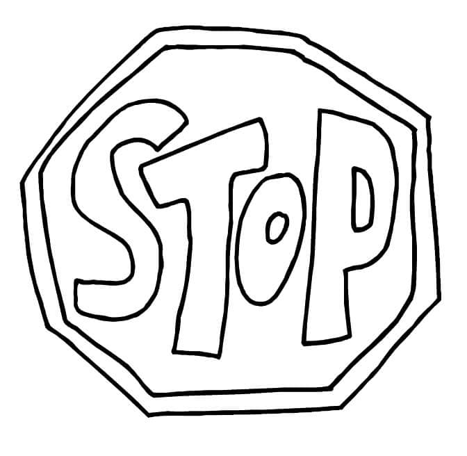 Fun stop sign coloring page