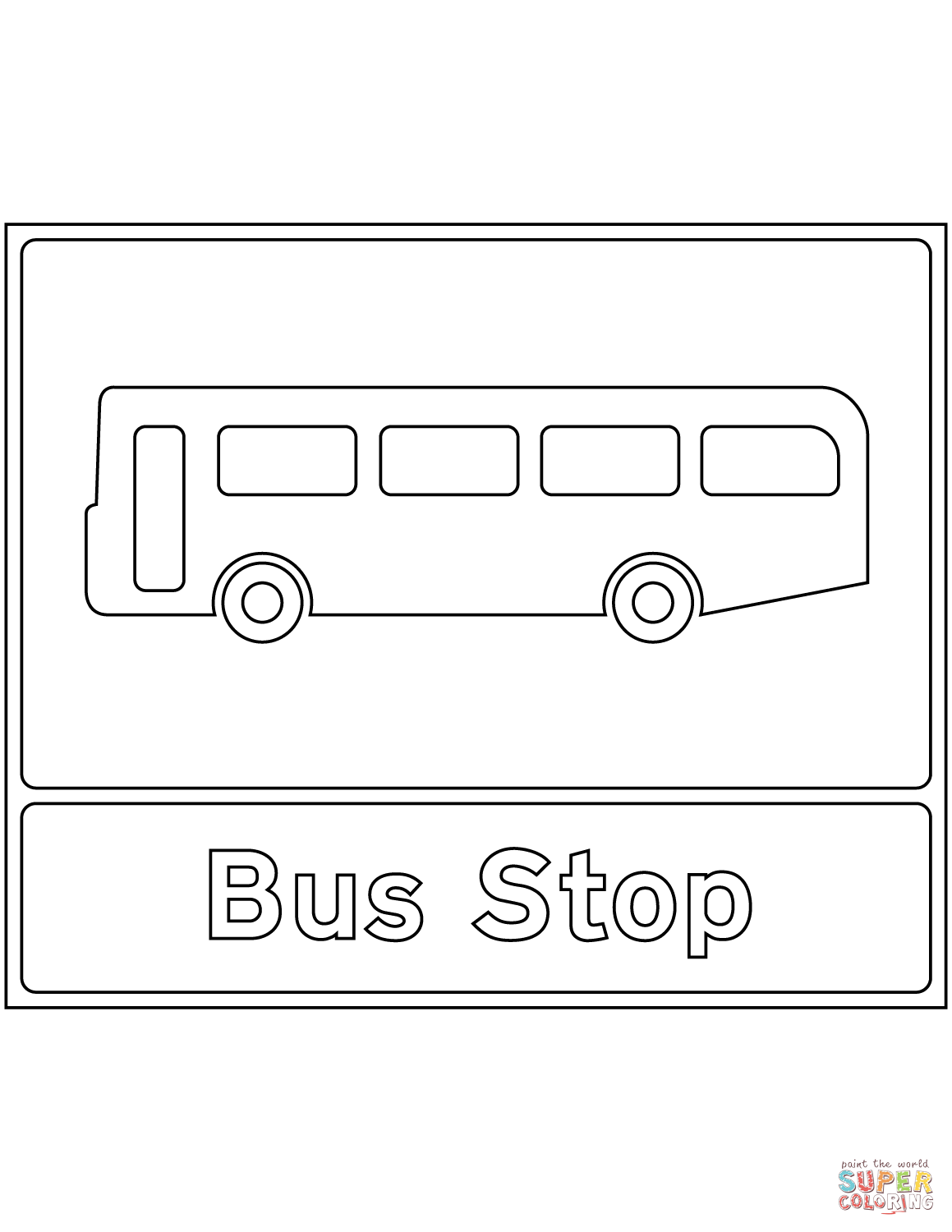 Bus stop sign in the united kingdom coloring page free printable coloring pages