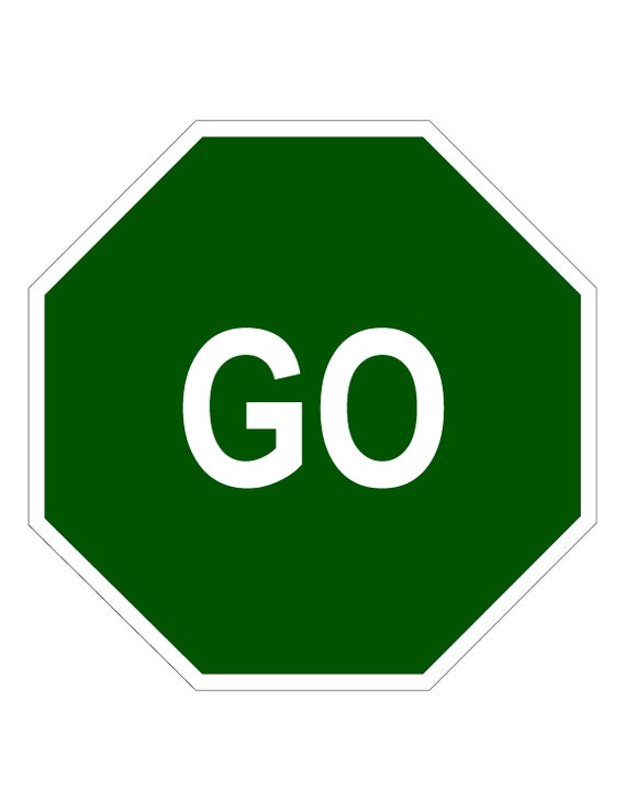Stop go printable sign coloring page