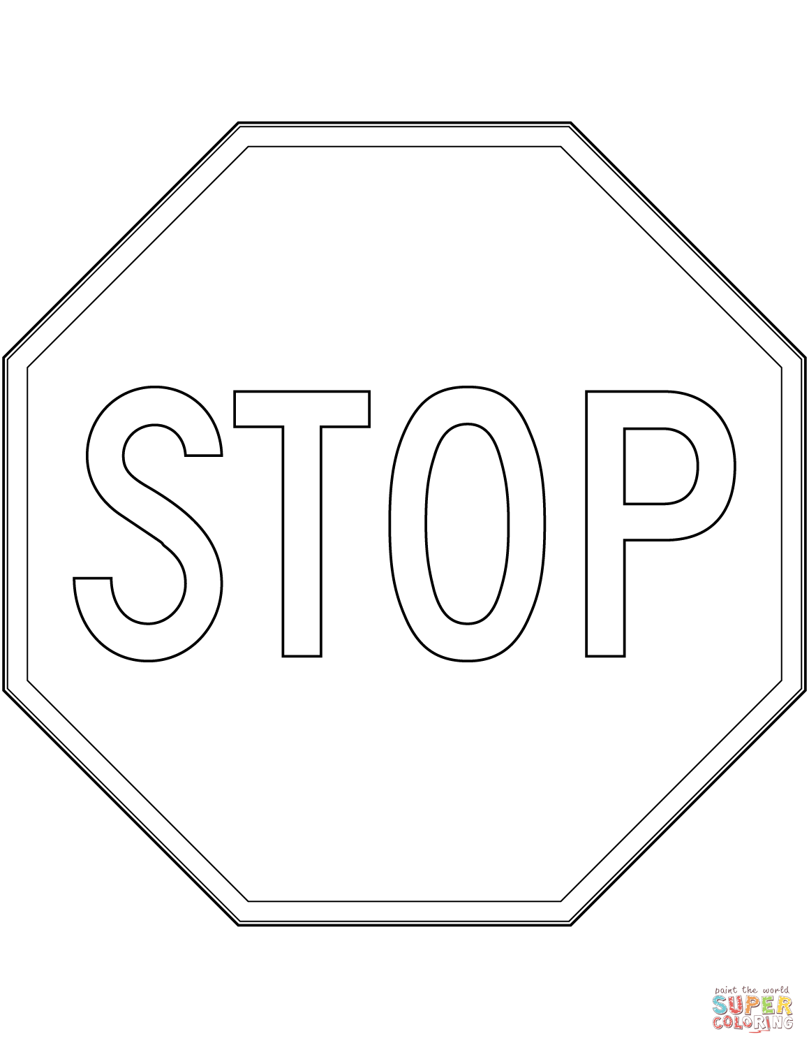 Stop sign in the usa coloring page free printable coloring pages