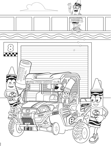 Tractor pit stop coloring page