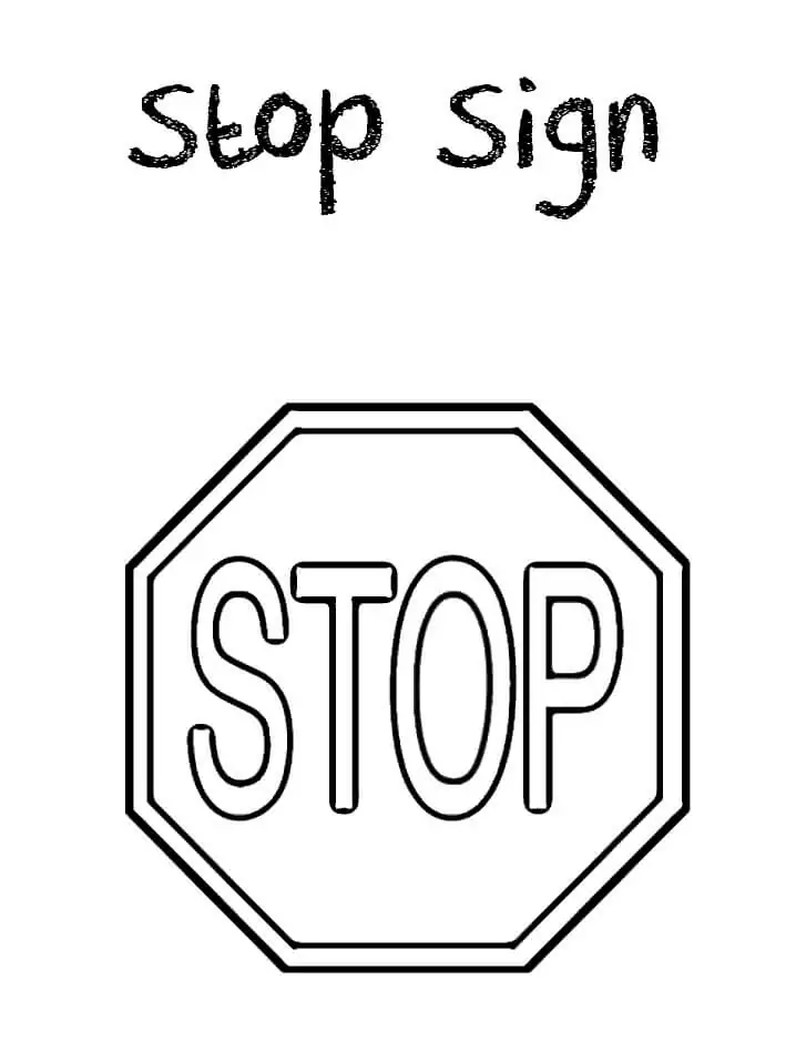 Stop sign coloring page