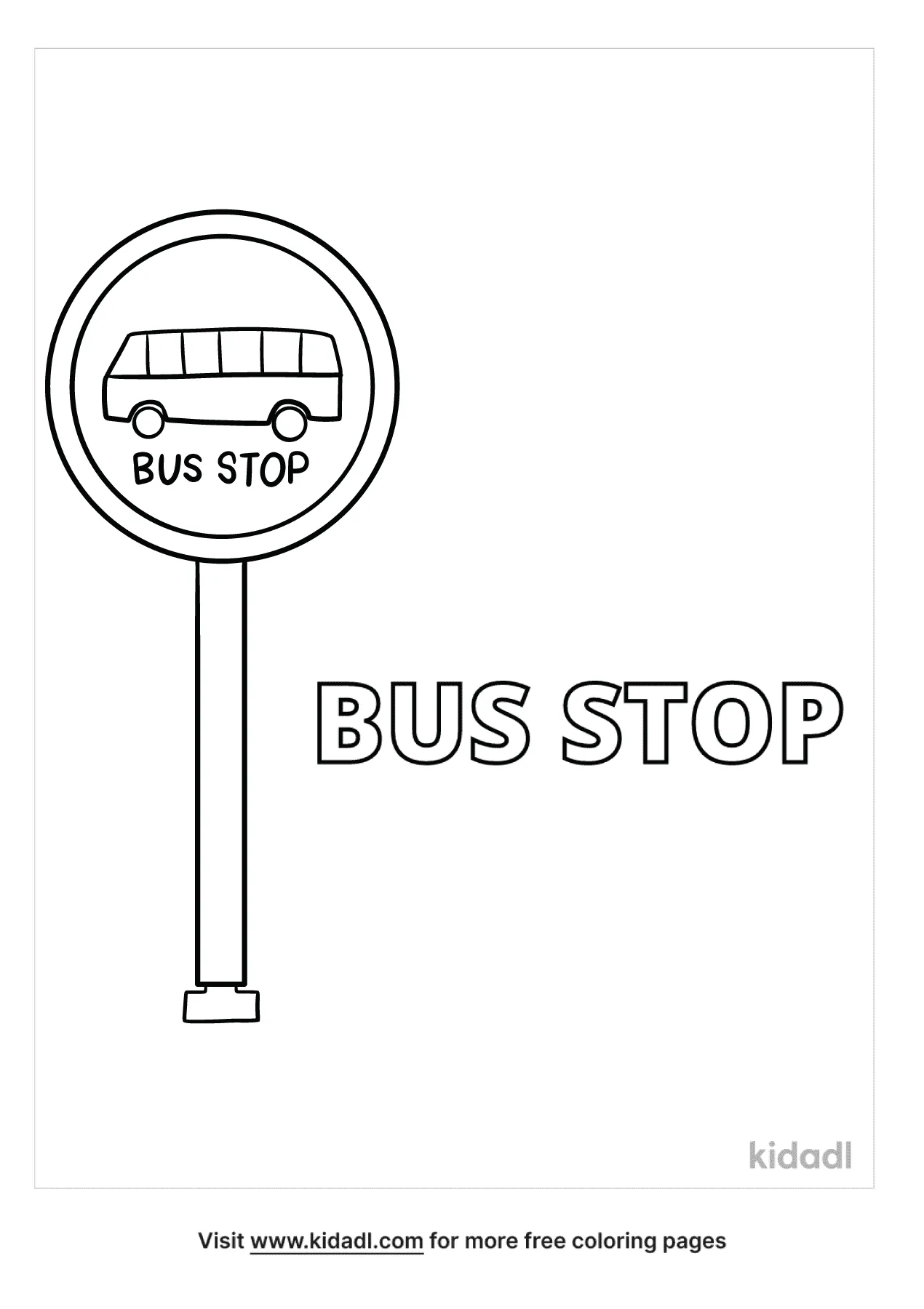 Free bus stop sign coloring page coloring page printables