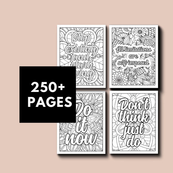 Adult motivational quote coloring pages