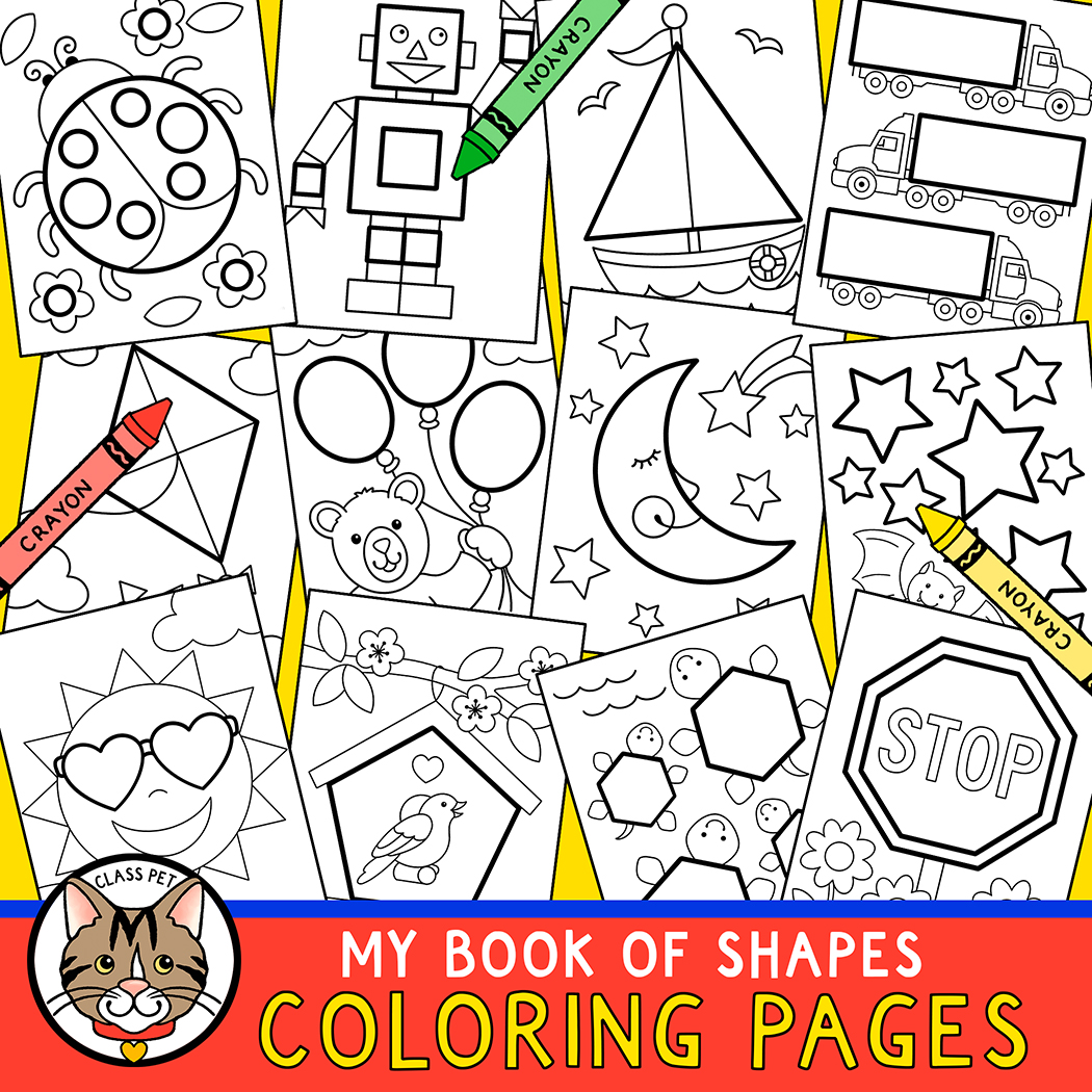 Geometric shape coloring pages made by teachers