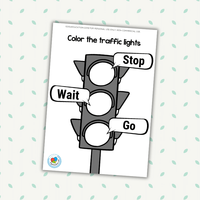 Traffic lights worksheet â gogu education