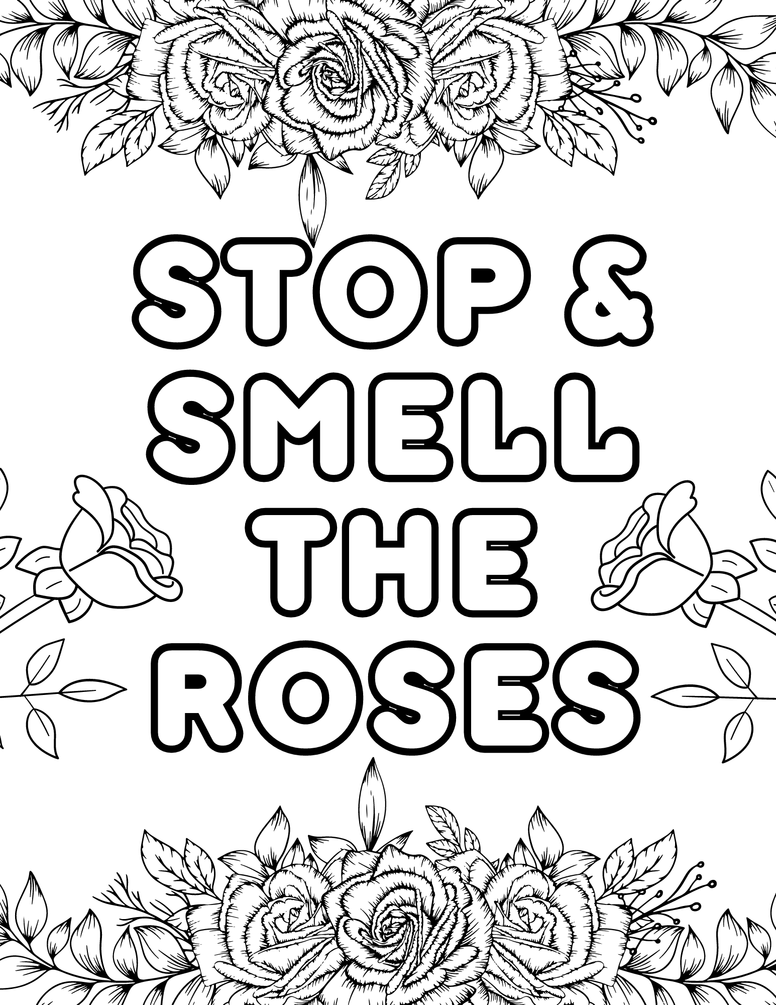 Free printable rose coloring pages for kids and adults