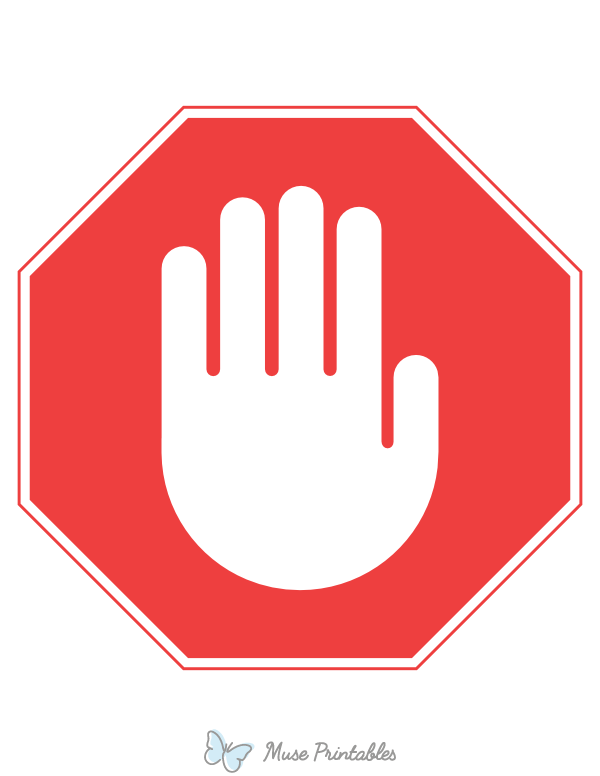 Printable hand stop sign