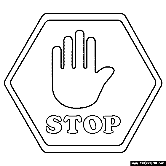 Stop sign coloring page