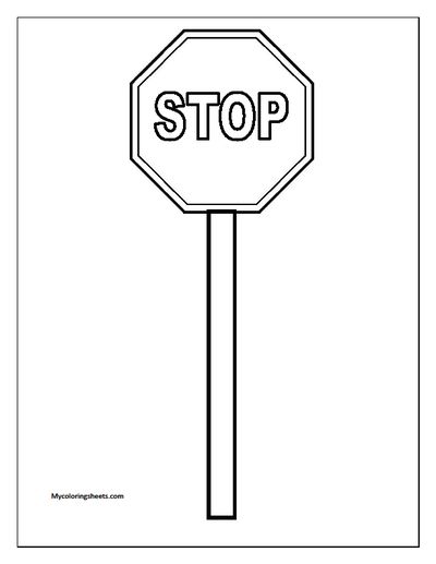 Stop coloring sign signs pages sheet printable traffic alphabet sketch coloring page coloring pages forest sketch signs