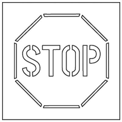 Stop octagonal sign pavement stencil