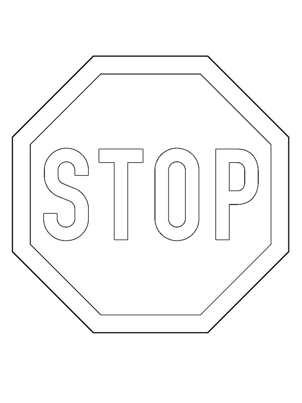 Stop sign coloring page