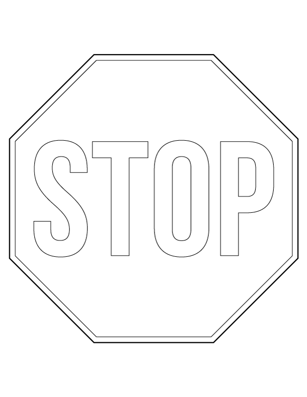 Printable simple stop sign coloring page