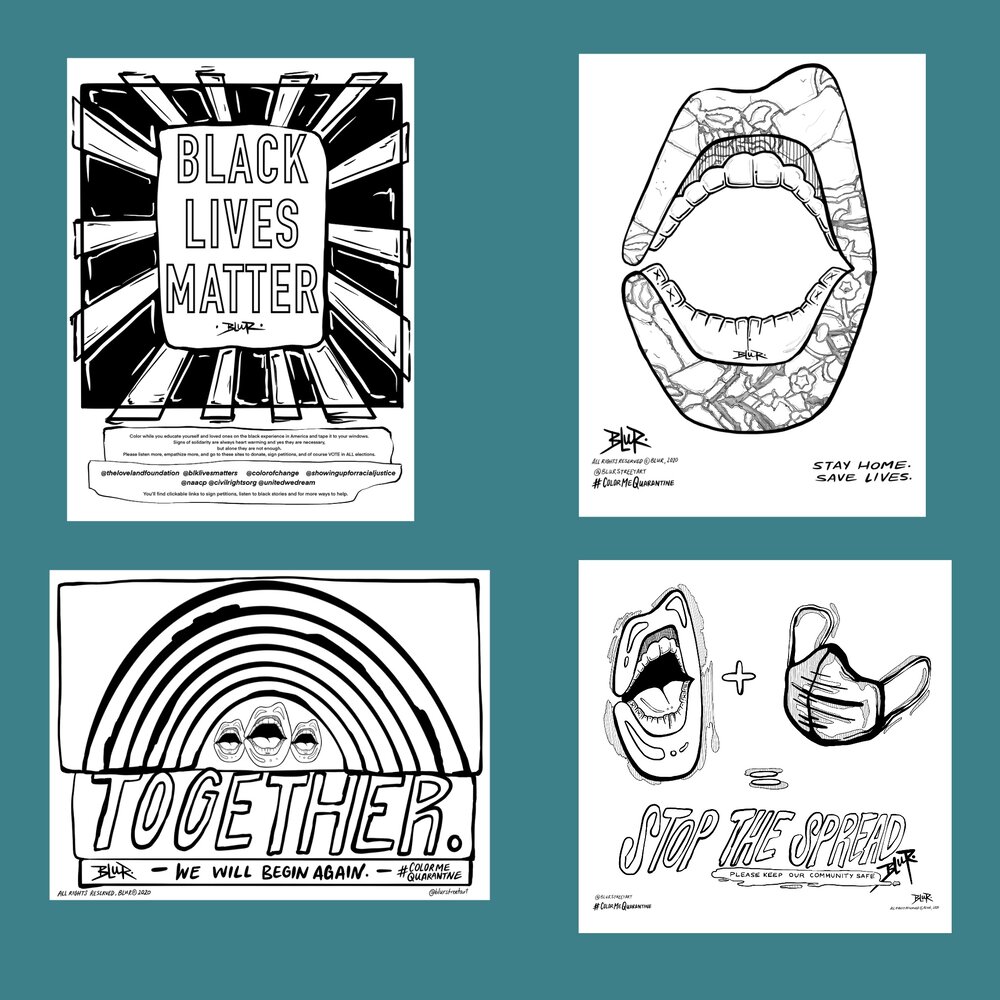 Color me quarantine print from home coloring book â blur