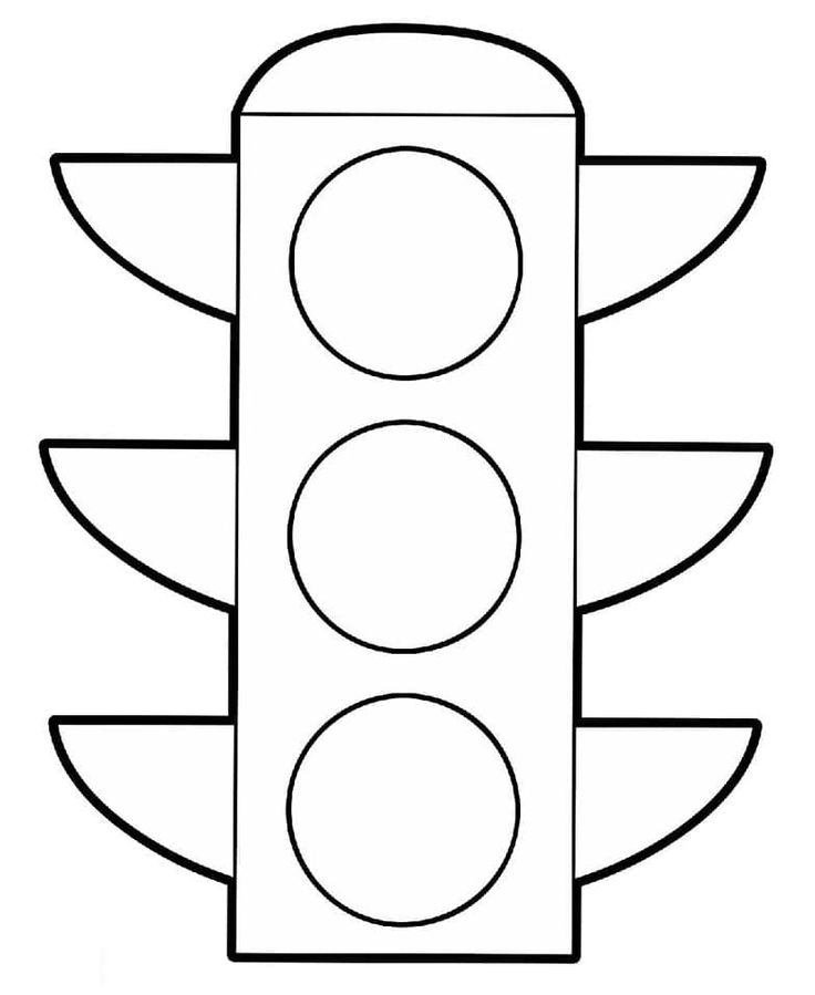 Simple traffic light coloring page