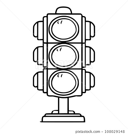 Traffic light coloring pages for kids and toddlers