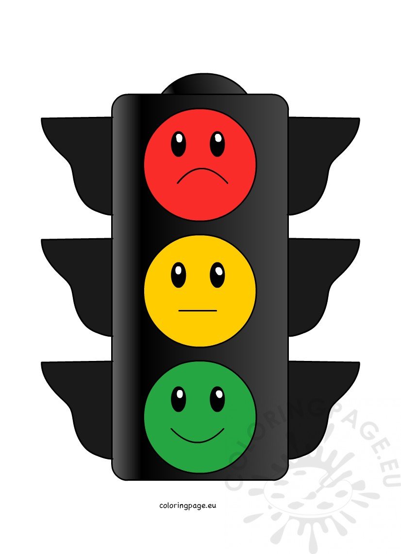 Traffic light display vector clipart coloring page