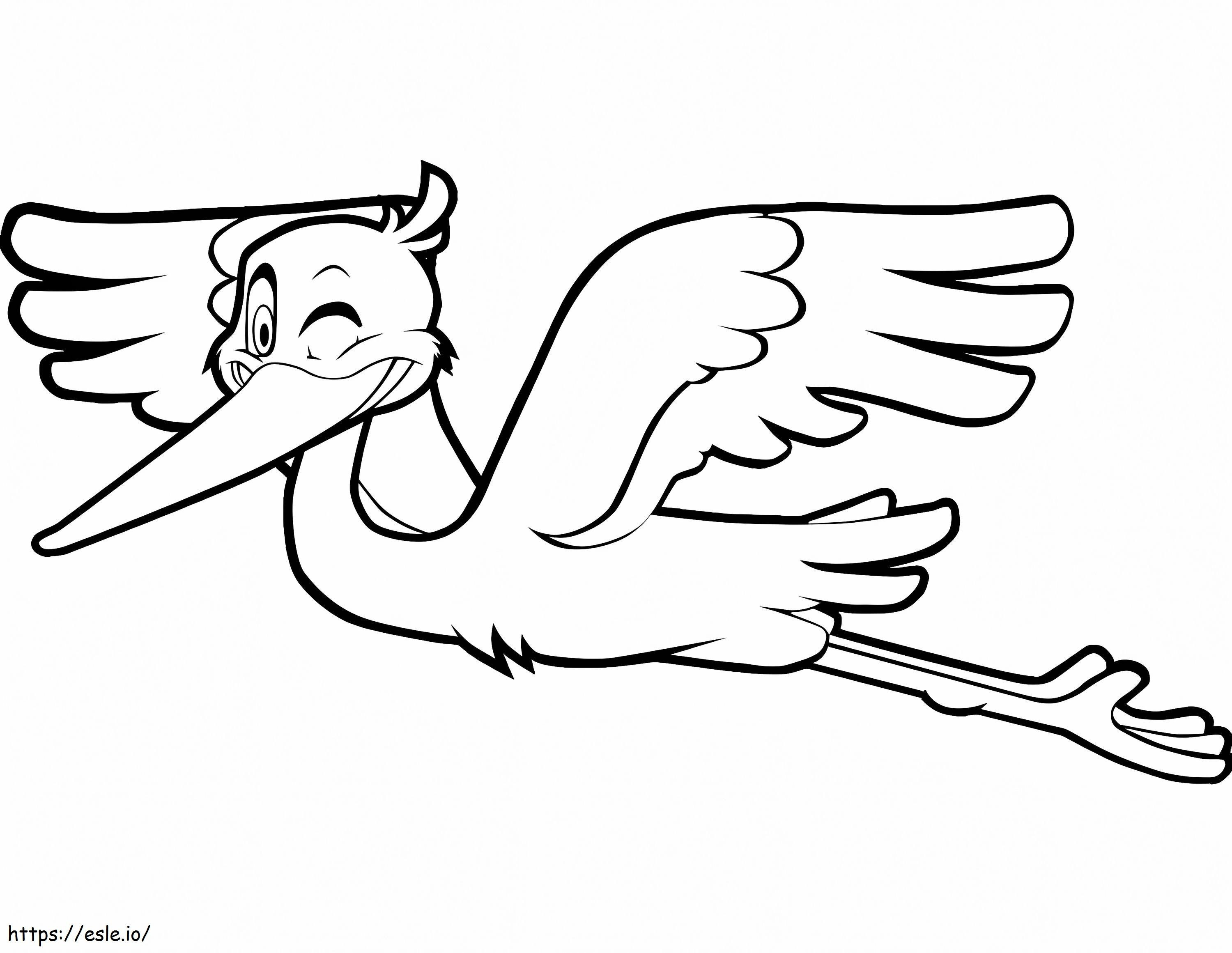 Winking stork coloring page