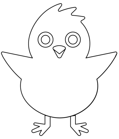 Front facing baby chick emoji coloring page free printable coloring pages