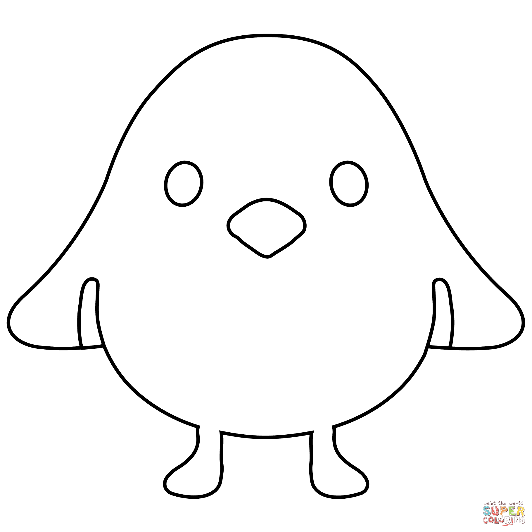 Front facing baby chick emoji coloring page free printable coloring pages