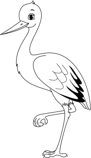 Stork coloring page stock illustration