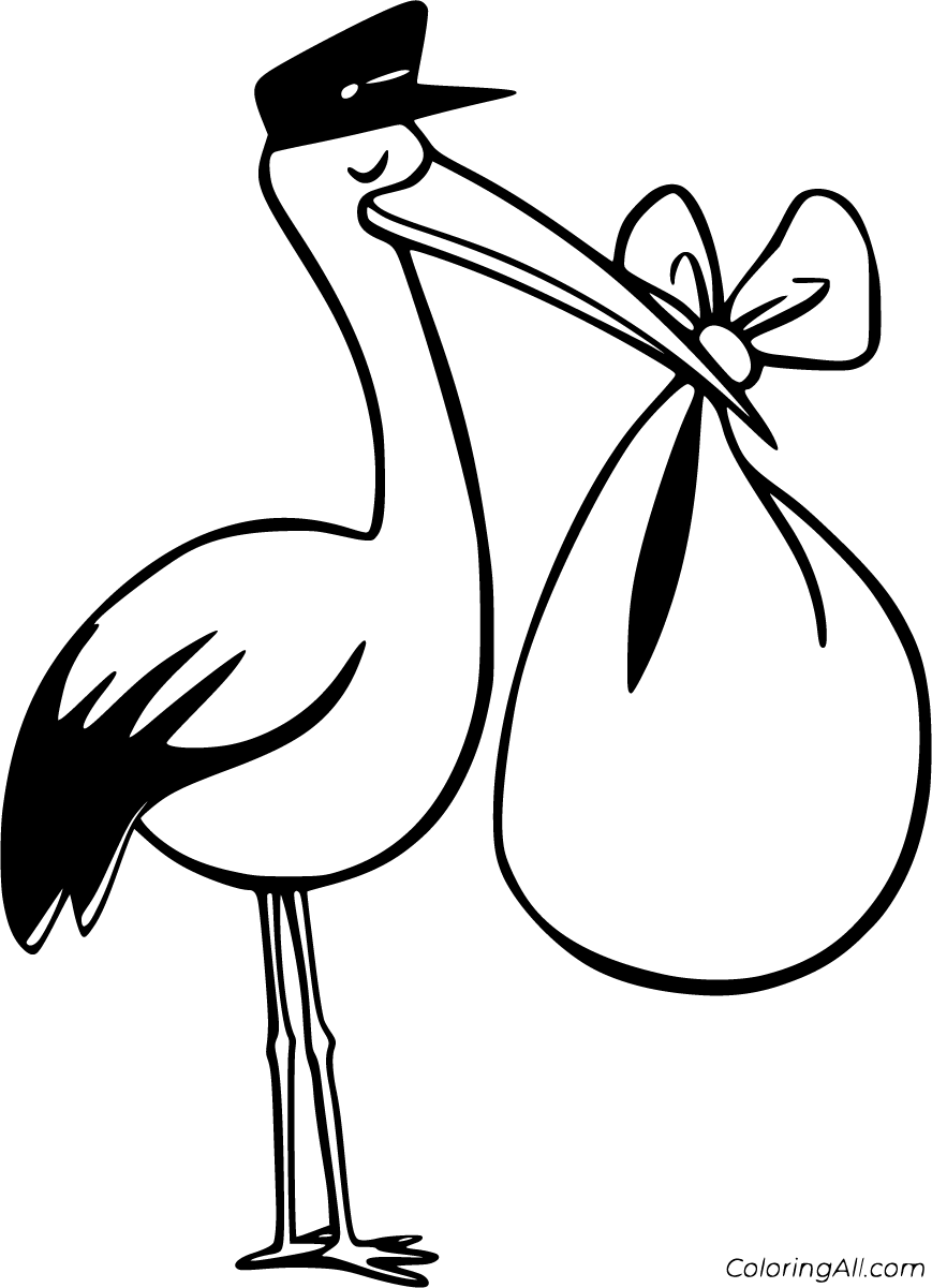 Free printable stork coloring pages in vector format easy to print from any device and automatically fit any paperâ bird coloring pages coloring pages stork