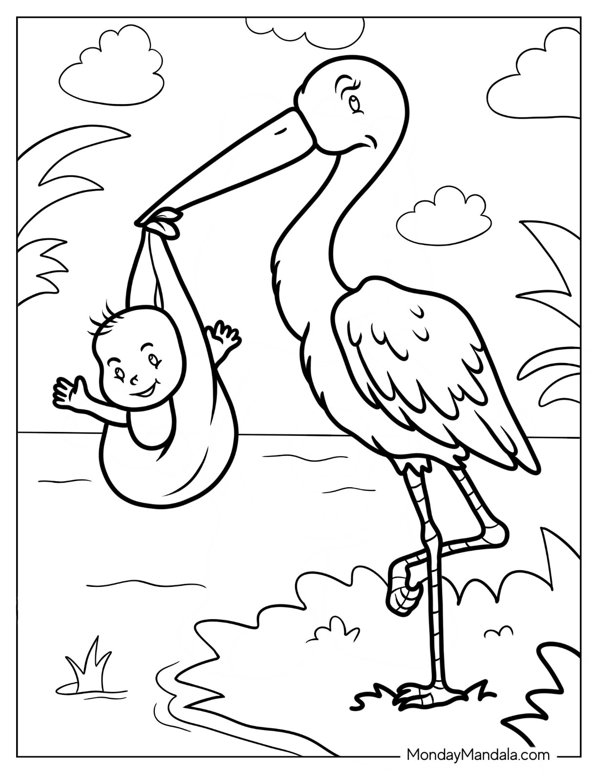 Baby coloring pages free pdf printables