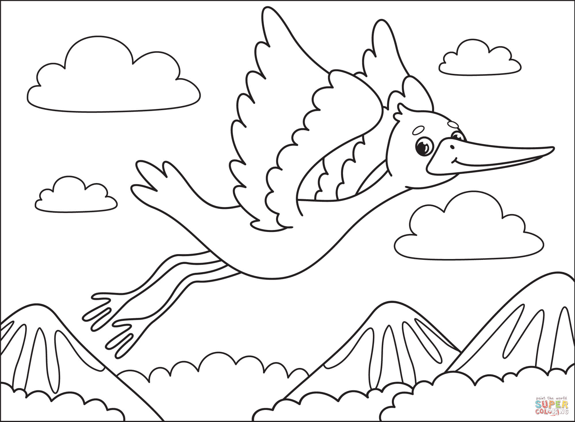 Stork coloring page free printable coloring pages