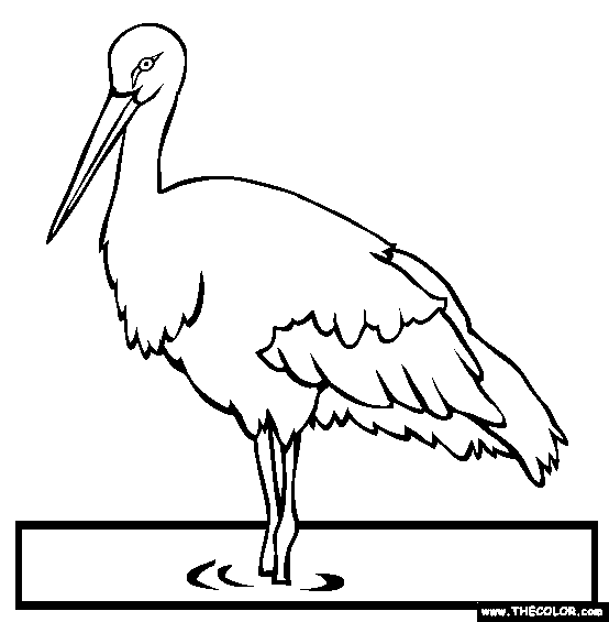 Oriental stork online coloring page