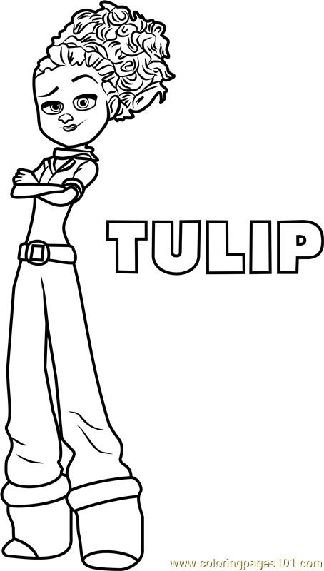 Tulip coloring page for kids