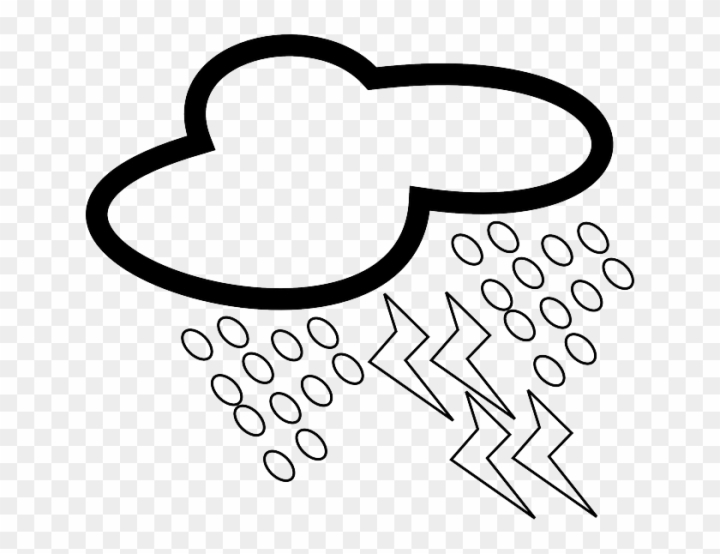 Free icon cloud outline symbol lightning weather rain