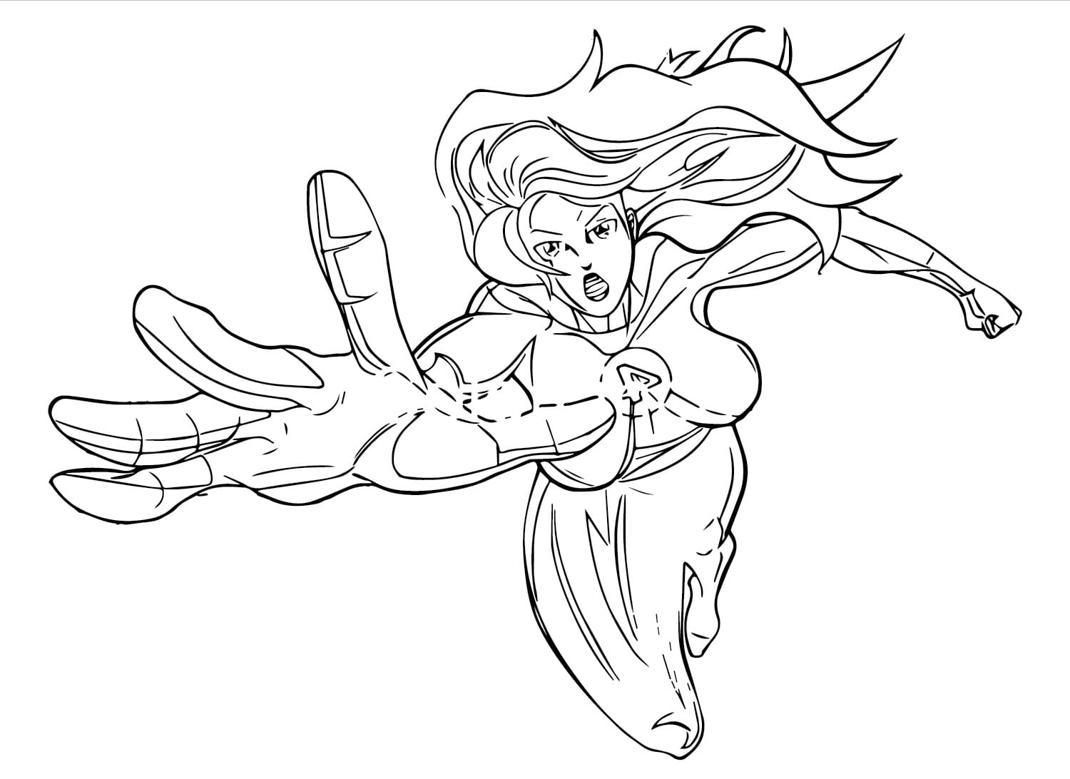 Invisible woman fantastic four coloring page