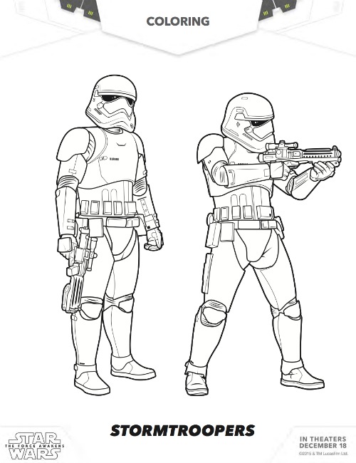 More free star wars the force awakens coloring pages