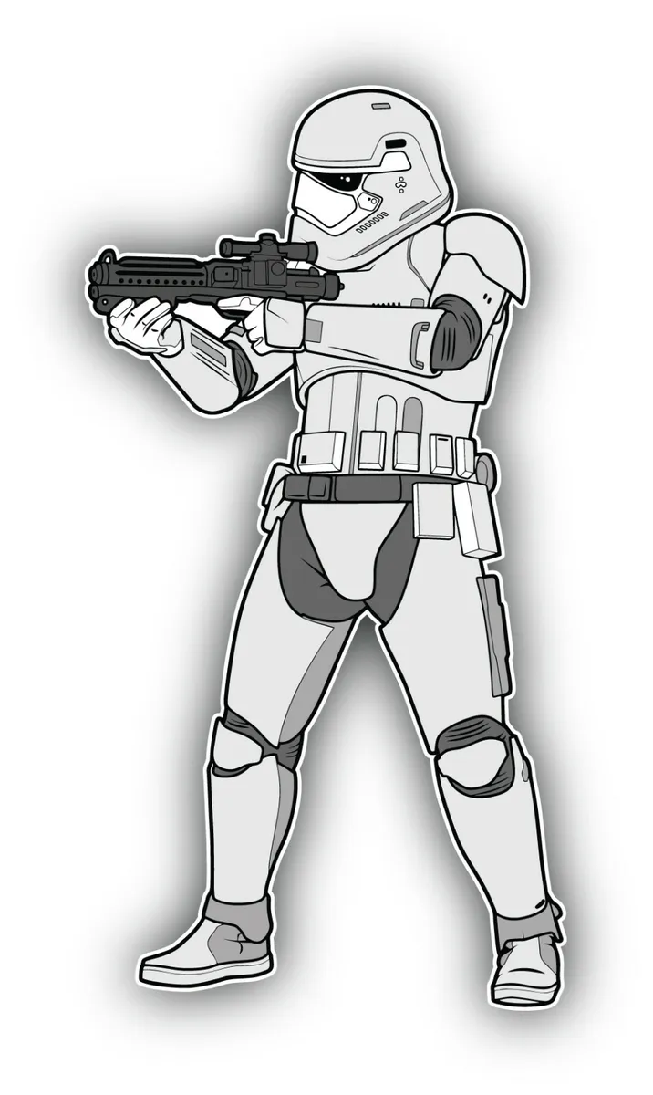 Star wars cartoon storm trooper sticker bumper decal